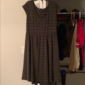 Torrid | Olive black stripe skater dress